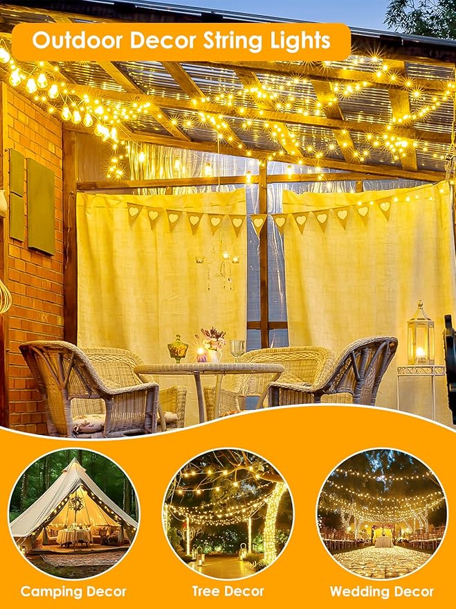 66Ft 200 LED Fairy Lights Plug in, Waterproof String Lights Outdoor & Indoor 8 - Image 7