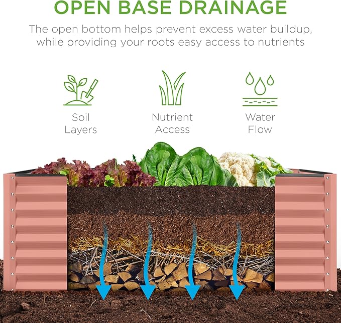 Best Choice Products 4x2x2ft Outdoor Metal Raised Garden Bed, Deep Root Planter - Image 3