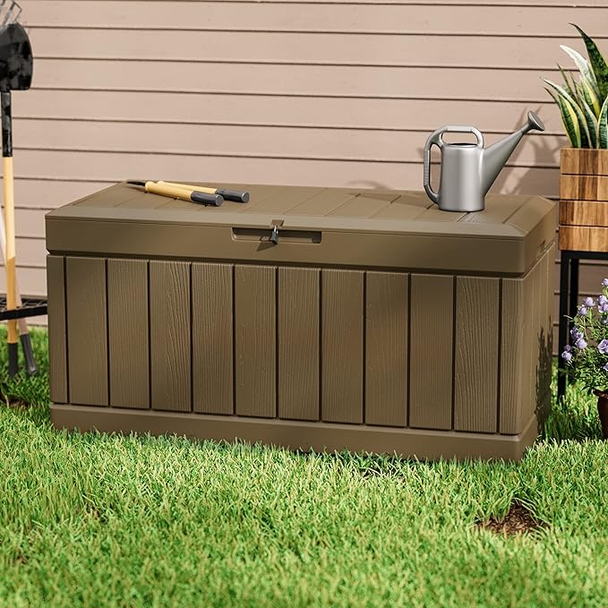 Greesum 82 Gallon Resin Deck Box All Weather Large Outdoor Storage - Image 3