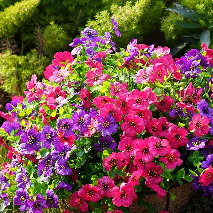 Artificial Flowers for Outdoor, UV Resistant Fake Silk Flowers, Realistic Faux - Image 6