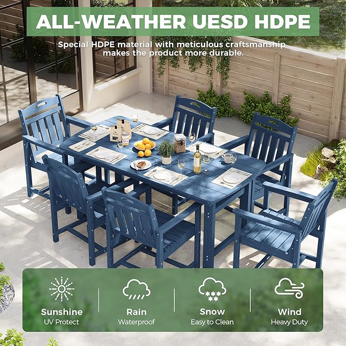 HDPE Outdoor Patio Dining Set - Image 3
