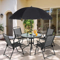 Vongrasig 6 Piece Folding Patio Dining Set, Small Metal Outdoor Garden Patio by Vongrasig