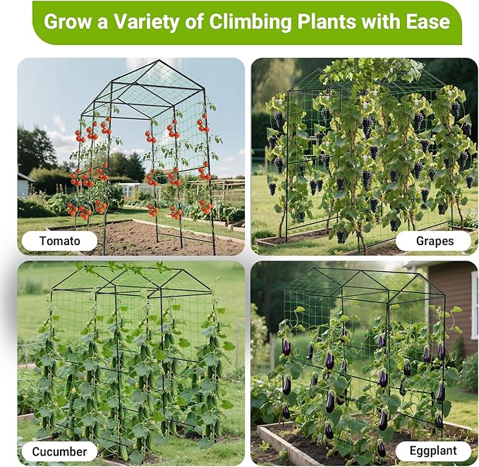 Metal Garden Arch Trellis for Climbing Plants Outdoor, 7.1FT Extra Tall - Image 4