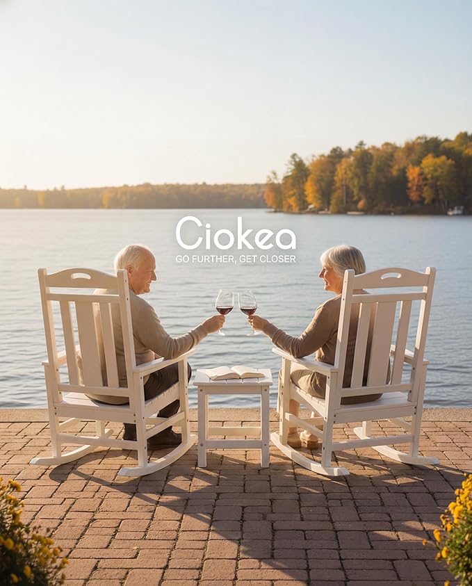 Ciokea Oversized Outdoor Rocking Chair, 380lbs Heavy-Duty Large Patio Rocker - Image 4