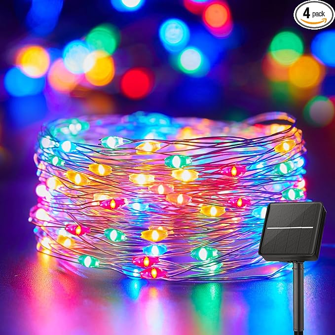 Minetom Solar String Lights for Outside, 33Ft 100 LED Outdoor Solar Fairy Lights by Minetom