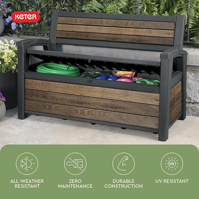 Keter Signature 60 Gallon Storage Bench Deck Box - Image 5