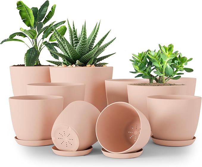 Utopia Home - Plant Pots Indoor - 7/6.6/6/5.3/4.8 Inches Home Decor Flower Pots by UTOPIAHOME