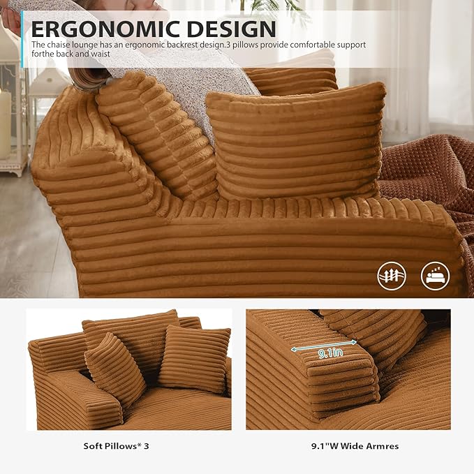 50 Inches Chaise Lounge Indoor, Oversized Chaise Lounge Chair - Image 5