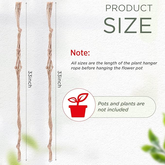 EBOOT 2 Pack 33 Inch Large Macrame Plant Hanger Rope to Hang Flower Pot Plant - Image 2