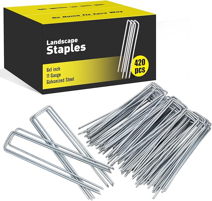 HongWay 420pcs 6 Inch Landscape Staples Galvanized Garden Stakes, 11 Gauge by HongWay