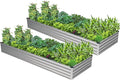 2PCS 9x3x1ft Galvanized Raised Garden Bed Kit, Galvanized Planter Raised Garden by Easllre