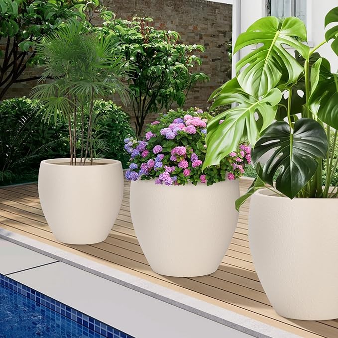 Plant Pots 17.5/14.8/12.2 inch Set of 3, Flower Pots - Image 6