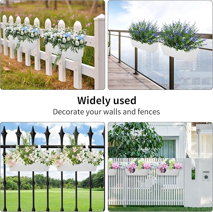 Railing Planters Outdoor Balcony 16 Inch Deck Over The Railing Planter Boxes - Image 7