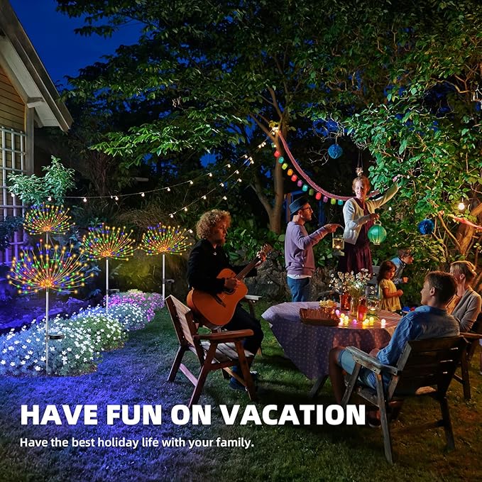YOTOZU 2 PCS Solar Firework Light, Outdoor Solar Garden Decorative Lights 120 - Image 7