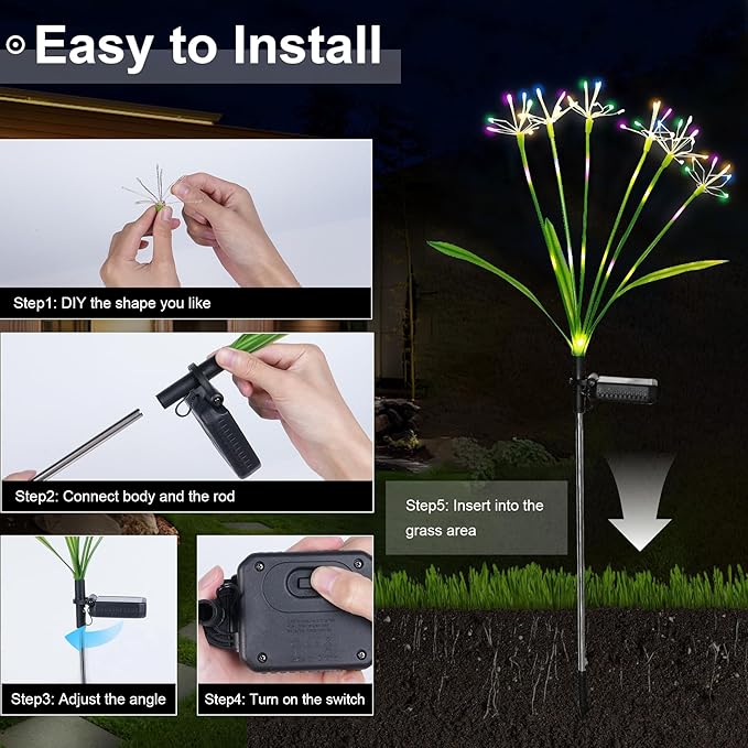 Garden Decor Solar Outdoor Lights, Waterproof Solar Powered Garden Decorative - Image 3