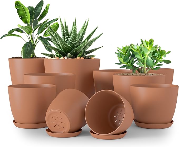 Utopia Home - Plant Pots Indoor - 7/6.6/6/5.3/4.8 Inches Home Decor Flower Pots by UTOPIAHOME