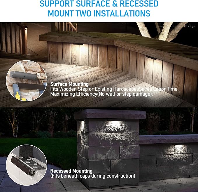 LEONLITE 7 Inch LED Hardscape Lighting, Update Retaining Wall Lights, LED - Image 3