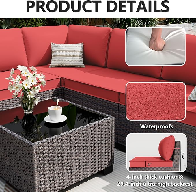 ALAULM 7 Pieces Patio Furniture Set - Image 4
