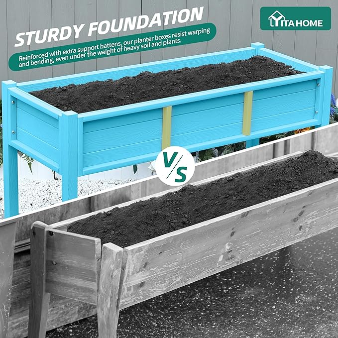YITAHOME Raised Garden Bed HDPE, Aruba Blue - Image 6