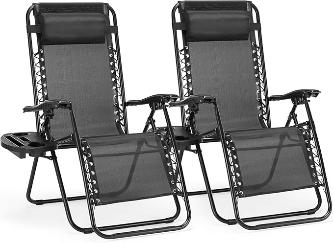 NEWBULIG Zero Gravity Chair Set of 2, Lounge Chair Folding Portable Adjustable by NEWBULIG