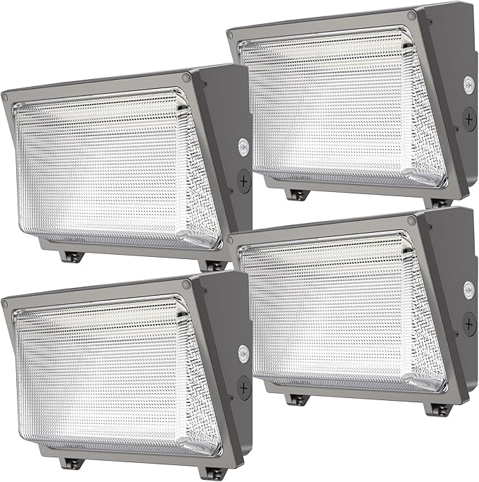 Glass Lens Wall Pack: 120W Outdoor LED Wall Lights 4Packs by WelcometovisitLitezone
