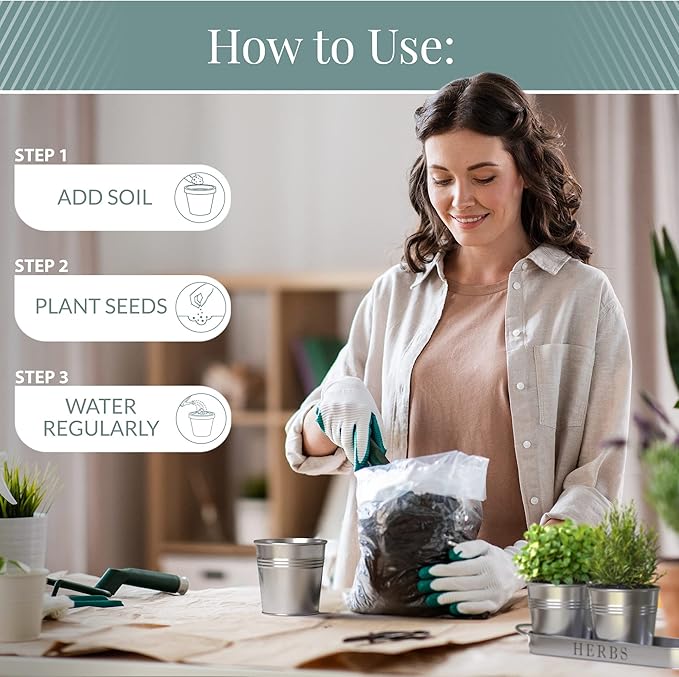Barnyard Designs Indoor Herb Garden Planter Set - Image 8
