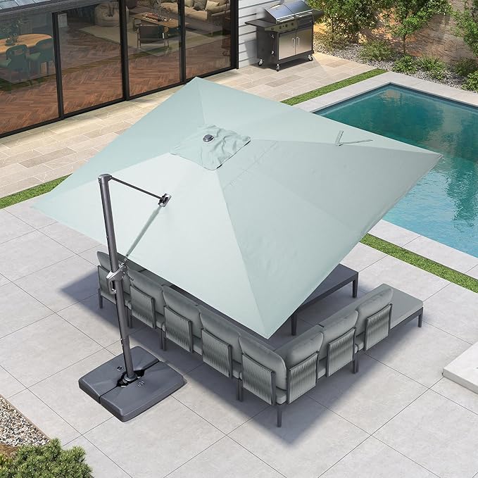 PURPLE LEAF Patio Umbrella 10' X 13' Rectangle Cantilever Umbrella Large by Unknown