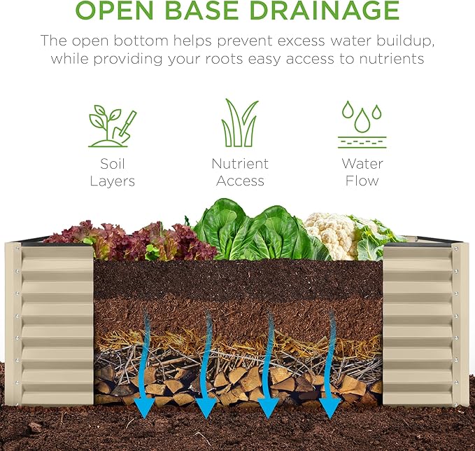 Best Choice Products 4x2x2ft Outdoor Metal Raised Garden Bed, Deep Root Box - Image 5