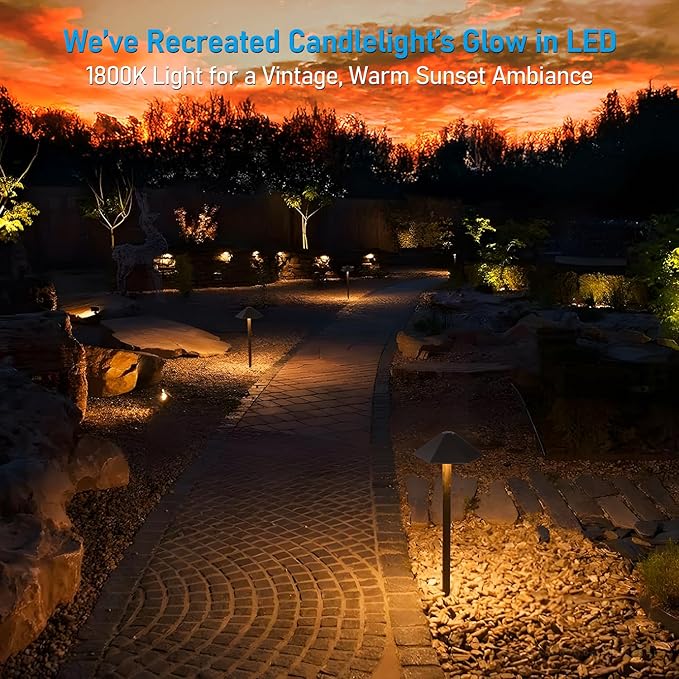 LEONLITE 5CCT Low Voltage Pathway Lights, LED Landscape Path Lights, - Image 2