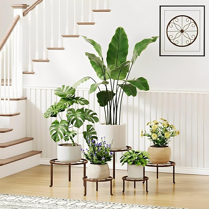 Set of 5 Metal Plant Stand for Heavy Potted Plant for Home Indoor and Outdoor by Unknown