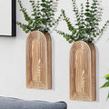 2 Pack Wooden Wall Vase Set by Dnnnii
