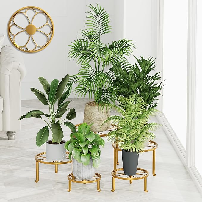 5 Pack Metal Outdoor Plant Stand Heavy Duty Plant Pot Stands by Unknown