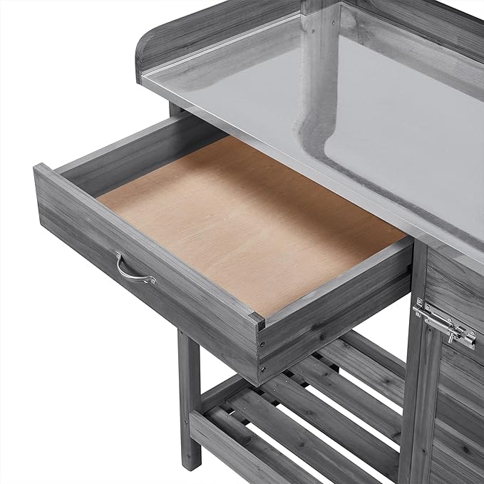 Yaheetech Outdoor Potting Bench Table, Garden Workstation w/Metal - Image 10