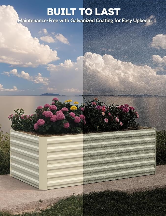 CABIHOME 2 Pcs 8x4x2 Ft Galvanized Raised Garden Bed, Deep Root Planter Box - Image 4