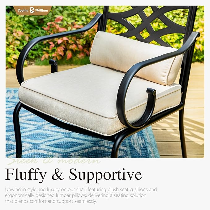 Sophia and William Outdoor Patio Dining Set - Image 5