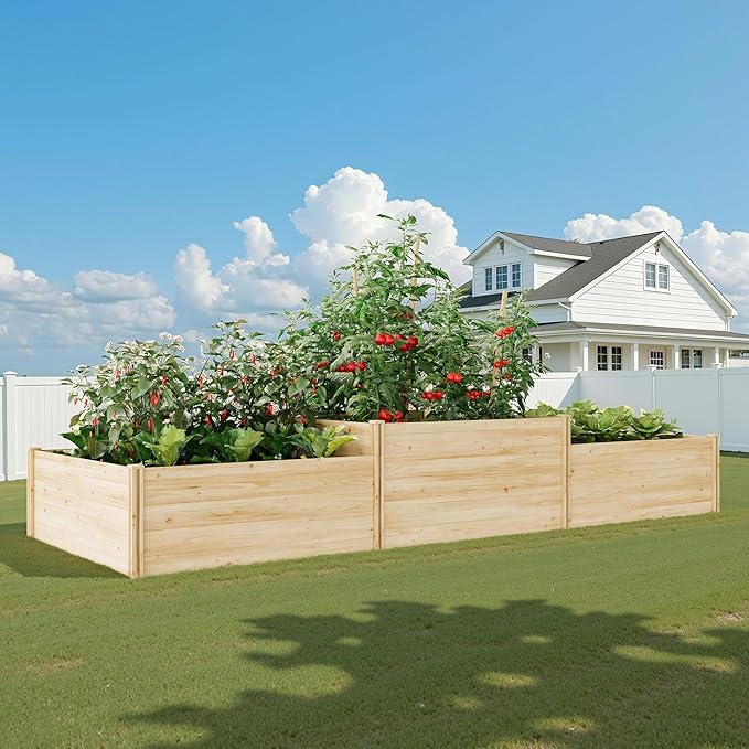 AMERLIFE 2 Tier Raised Garden Bed, Mortise & Tenon Structure 23 Inch Depth Fir - Image 8