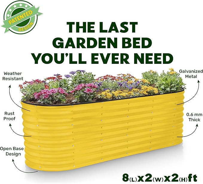 Plant & Plot Galvanized Raised Garden Beds Outdoor // 8×2×2 ft Planter Raised - Image 5