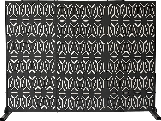 Oakland Living 6 ft. X 4 ft. Black Freestanding Metal Privacy Screen Room - Image 5