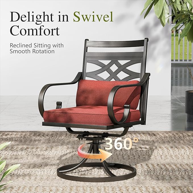 Sophia and William Swivel Patio Dining Set - Image 4