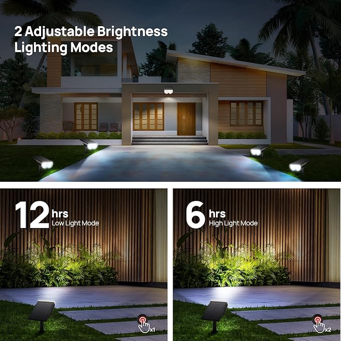 Consciot Solar Spot Lights Outdoor, 16 LEDs IP67 Waterproof Auto On/Off - Image 2