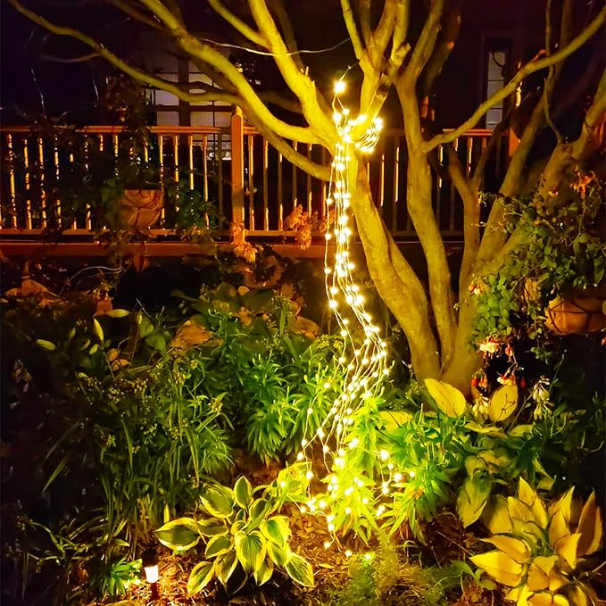 ZNYCYE Solar Waterfall Fairy Bunch Lights Outdoor Waterproof 200LEDs 8 Modes - Image 8