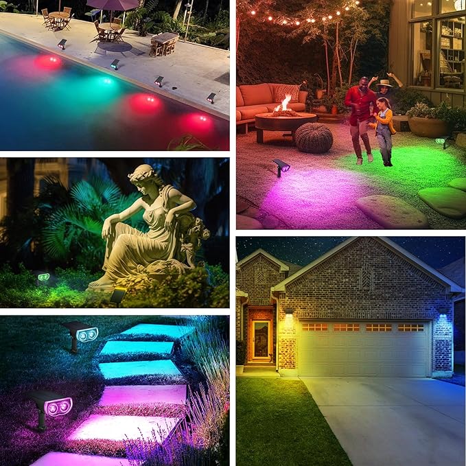 Linkind Solar Lights Outdoor StarRayS, Color Changing Solar Spot Lights - Image 8