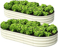 SnugNiture 2 Pcs 6x3x1ft Raised Garden Bed Kit, Outdoor Oval Metal Garden by snugniture