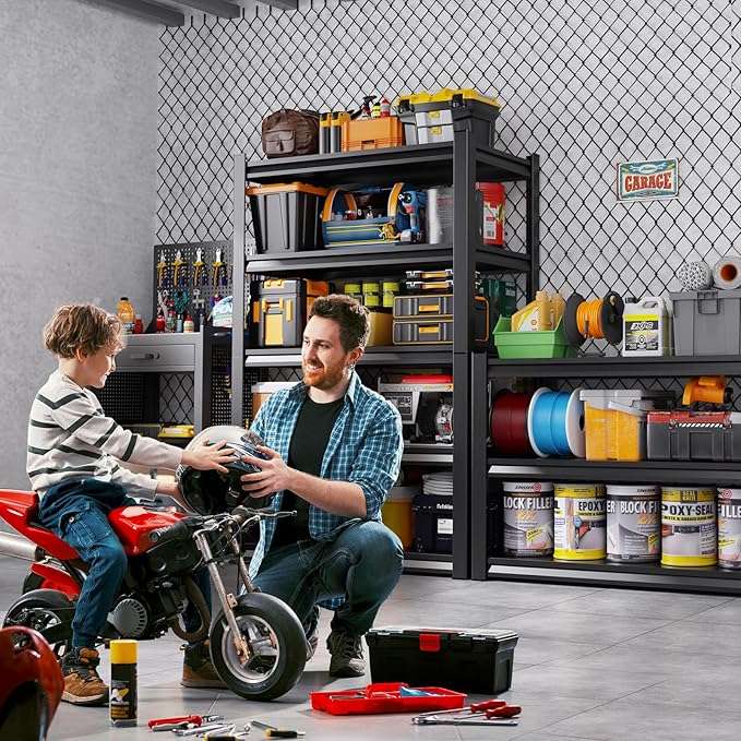 71" H-46 W Garage Shelving Heavy Duty Storage Shelves, Metal Adjustable - Image 2