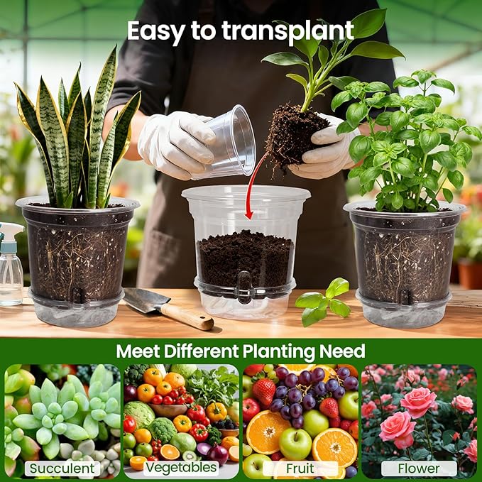 MIXC 12 Packs 6.5 Inch Self Watering Pots - Image 6