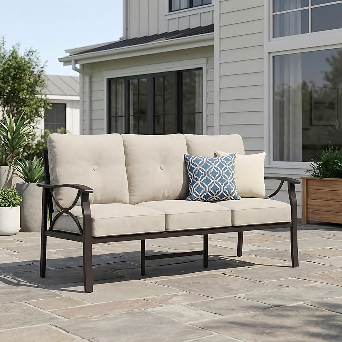 RoyalCraft Patio 3 Seats Sofa, All-Weather Outdoor Couch, Patio Furniture Sofa - Image 6
