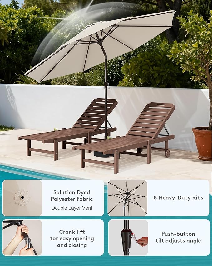 SERWALL Outdoor Chaise Lounge Set of 2 - Image 3