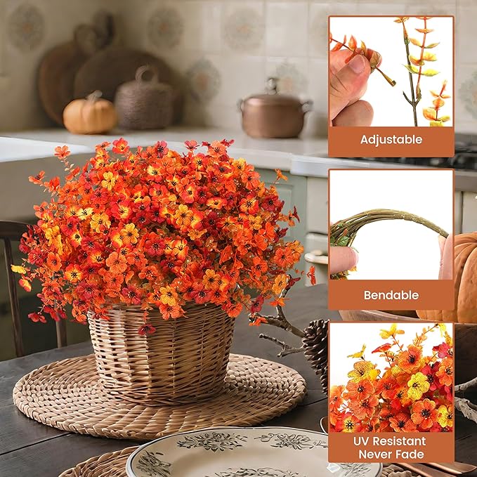 Artificial Fall Flowers for Decoration Fake Flowers Outdoor Artificial Plants - Image 2