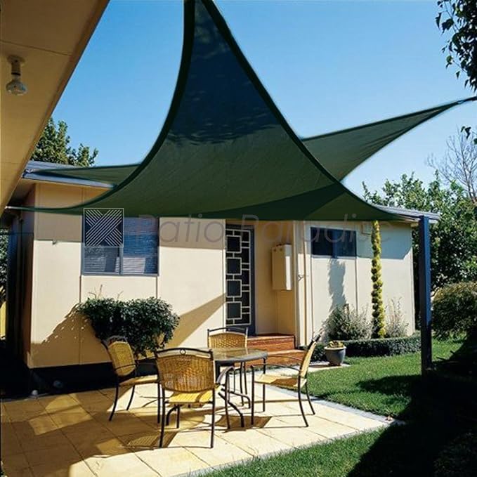 Patio Paradise 8' x 8' x 8' Sun Shade Sail Triangle Canopy Shade Cloth Fabric - Image 6
