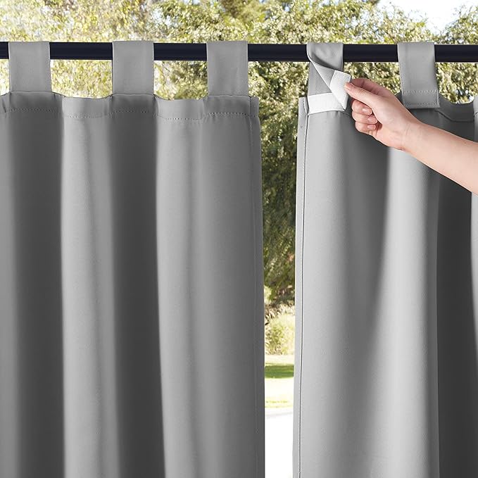 NICETOWN 2 Panels=104" Width Patio Curtains Outdoor Waterproof Extra Long 108" by NICETOWN